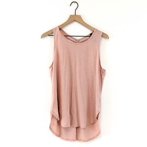 *betsy johnson* open knotted back drape pink tank
